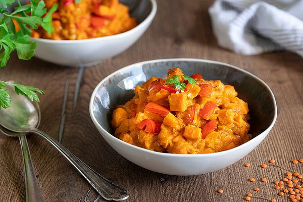 Rote-Linsen Curry mit Süßkartoffeln