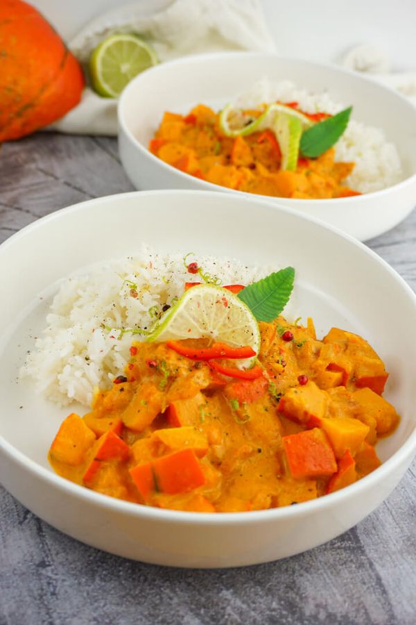 Kurbis Curry mit Kokosmilch